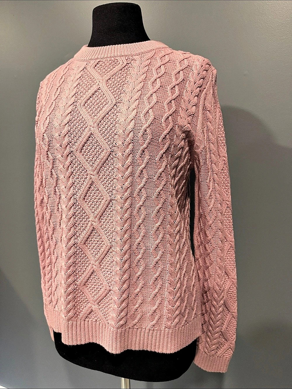 Vision Contemporaine Cable Knit Sweater Cable Knit Pink Size Small NWT